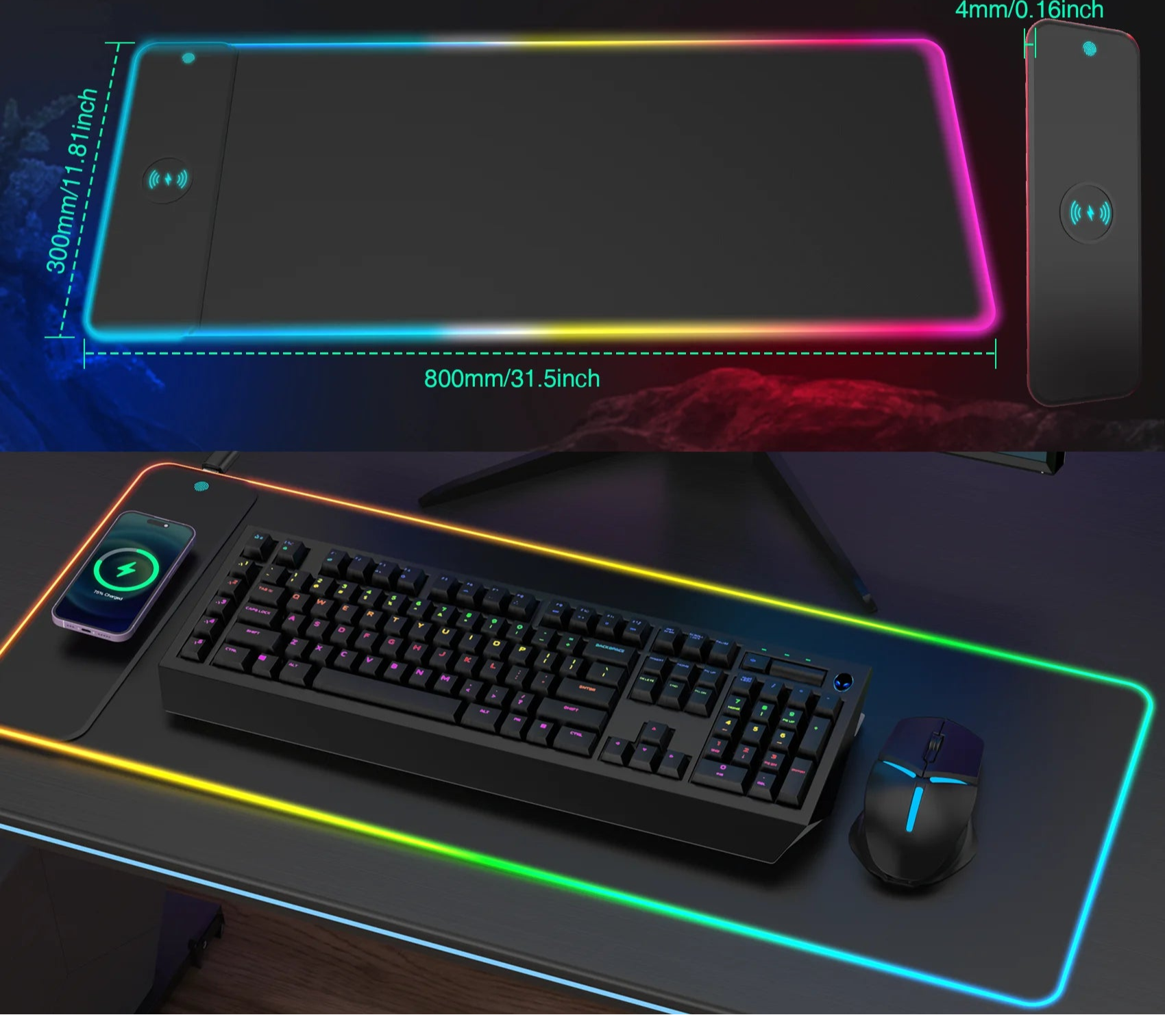 Wireless Charging Desk Mat