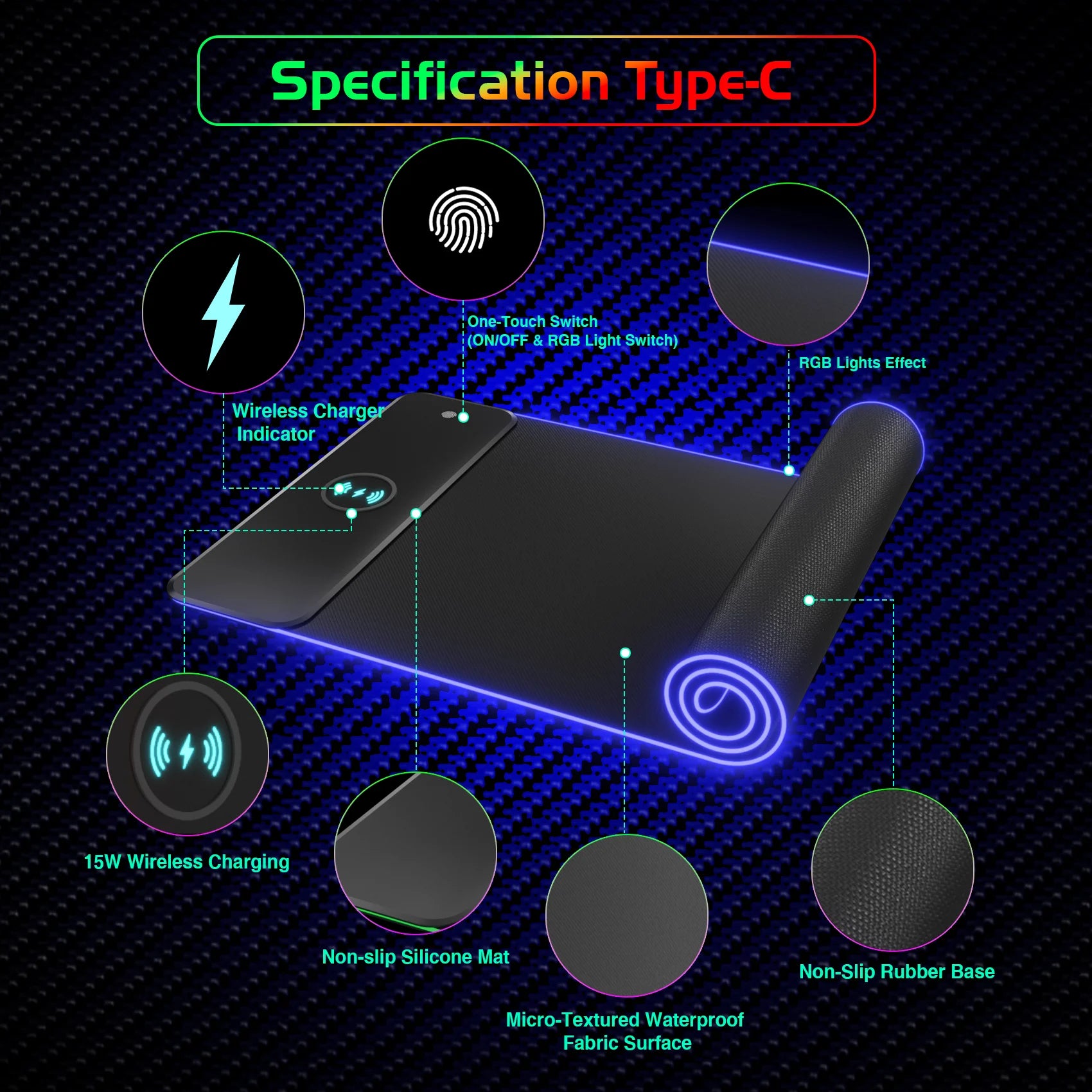 Wireless Charging Desk Mat